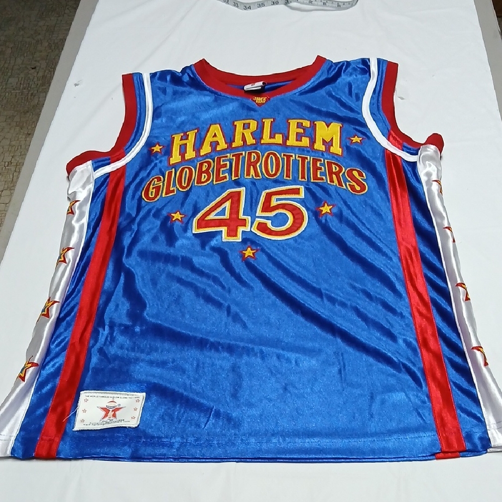 Official Harlem Globetrotters Basketball Jersey #45 Moose Red White & Blue Sz M